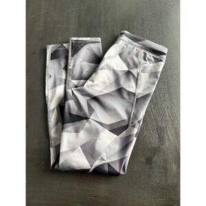 Nike Running Dri-FIT Leggings Womens Small Grey Black Geometric Prism Tights
